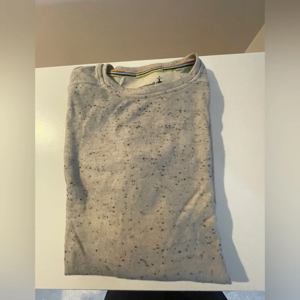 Women's Smart Wool Gray Speckled Long Sleeve Shirt - Sz XL - Picture 1 of 6